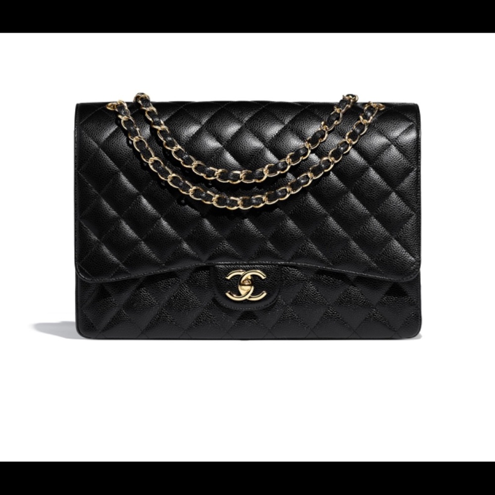 Chanel black large flap bag