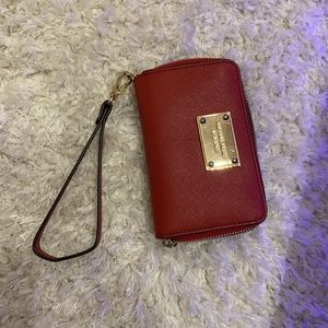 Michael Kors red wristlet