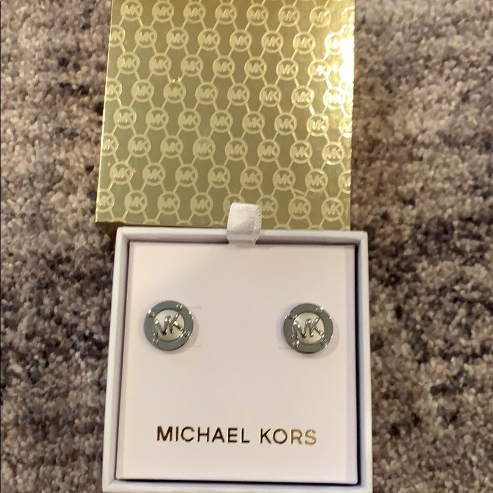 Michael Kors logo stud earrings