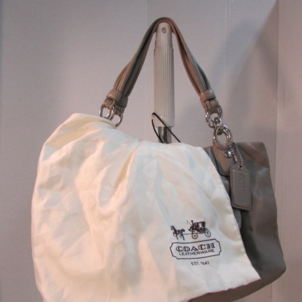 Coach Kristin Large Taupe Leather Satchel - Picture 3 of 14