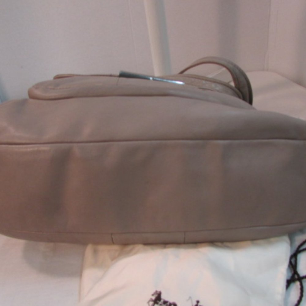 Coach Kristin Large Taupe Leather Satchel - Picture 7 of 14