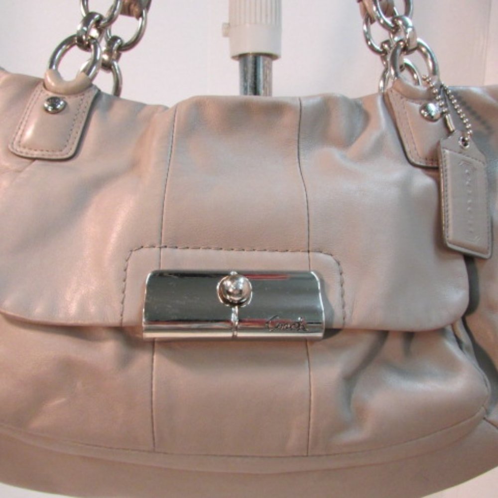 Coach Kristin Large Taupe Leather Satchel