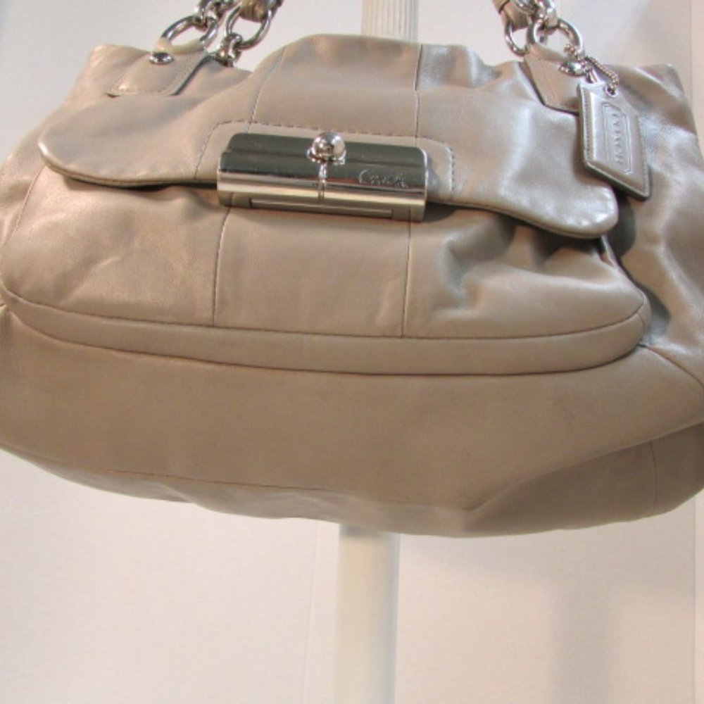Coach Kristin Large Taupe Leather Satchel - Picture 4 of 14