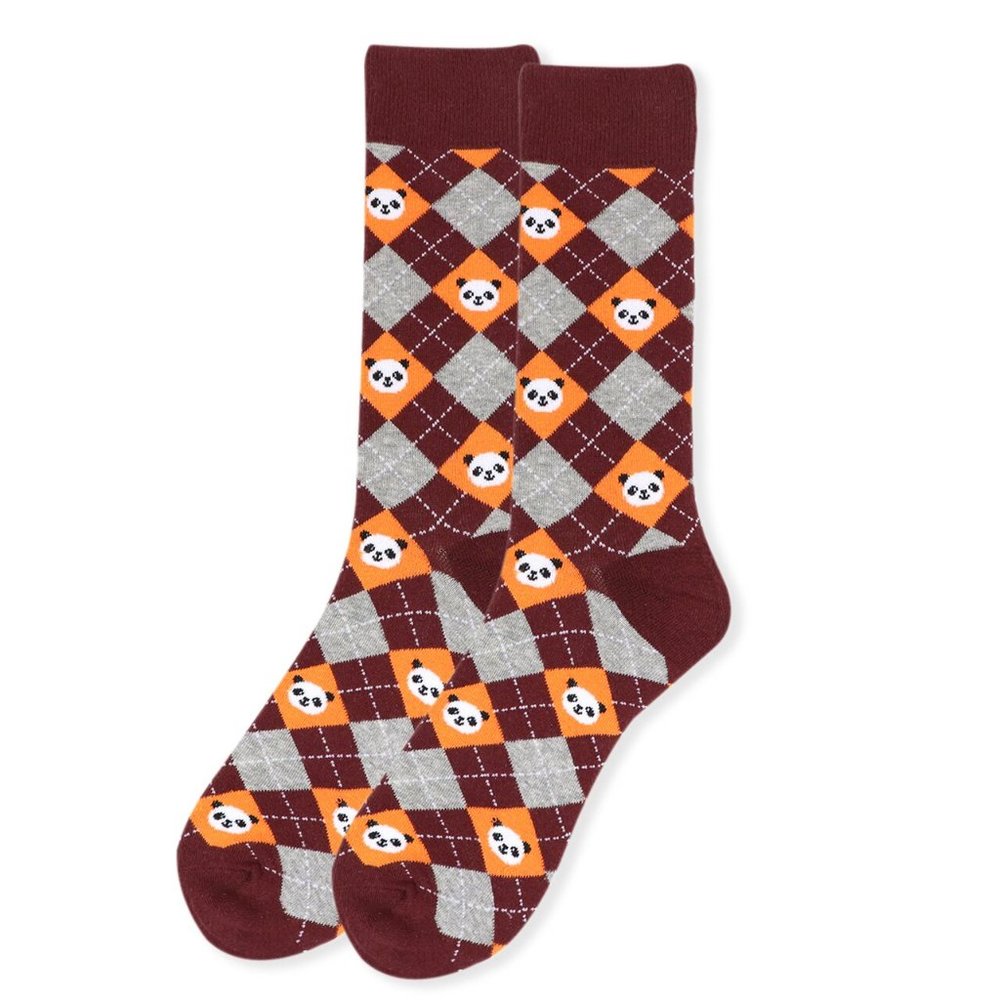 Men's Novelty Giant Panda Socks - Brown - Picture 2 of 2
