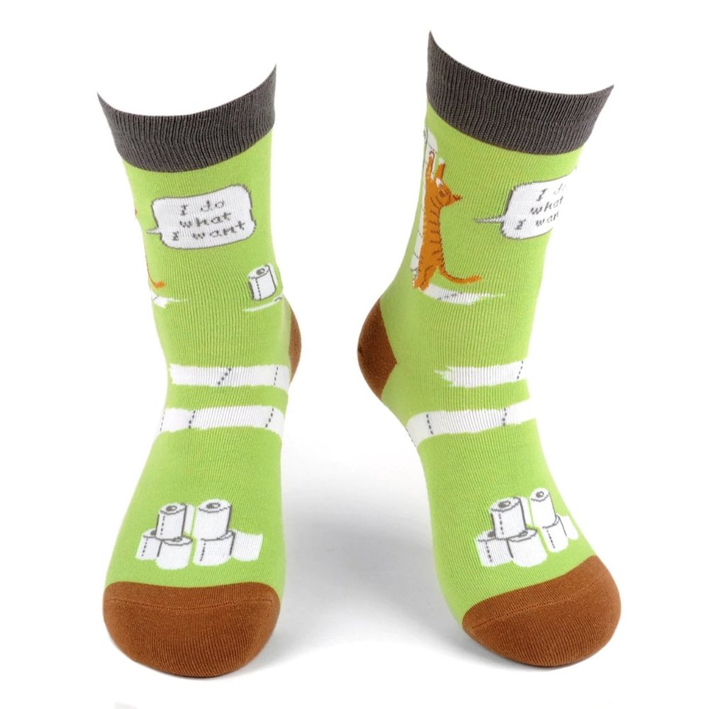 Covid-19 -Toilet Paper- Novelty Socks L/XL