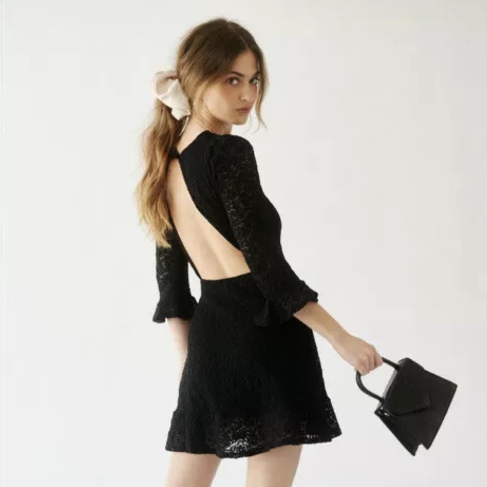 New Free People Nightcap Open Back Lace Dress S