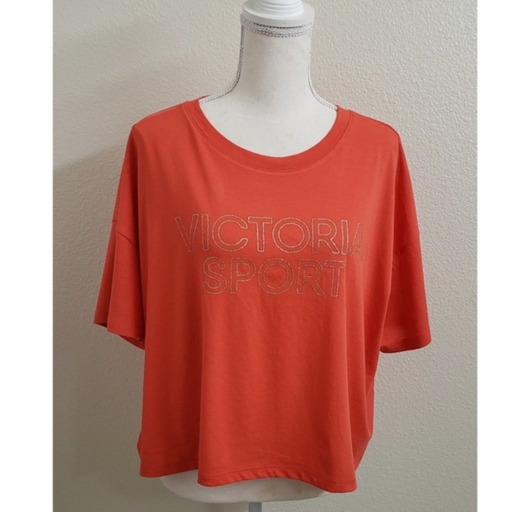 VICTORIA'S SECRET Orange Sport Crop Top L