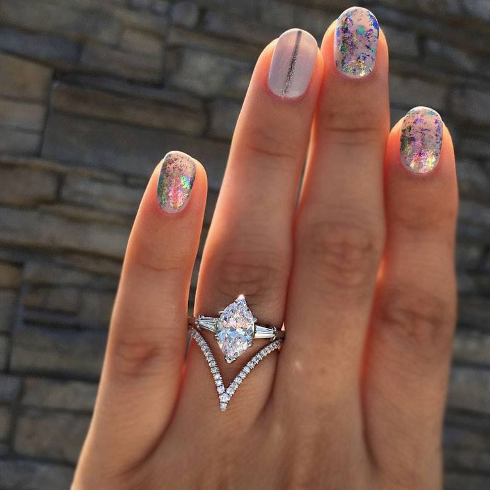 NEW 925 Silver Marquis Diamond Engagement Ring