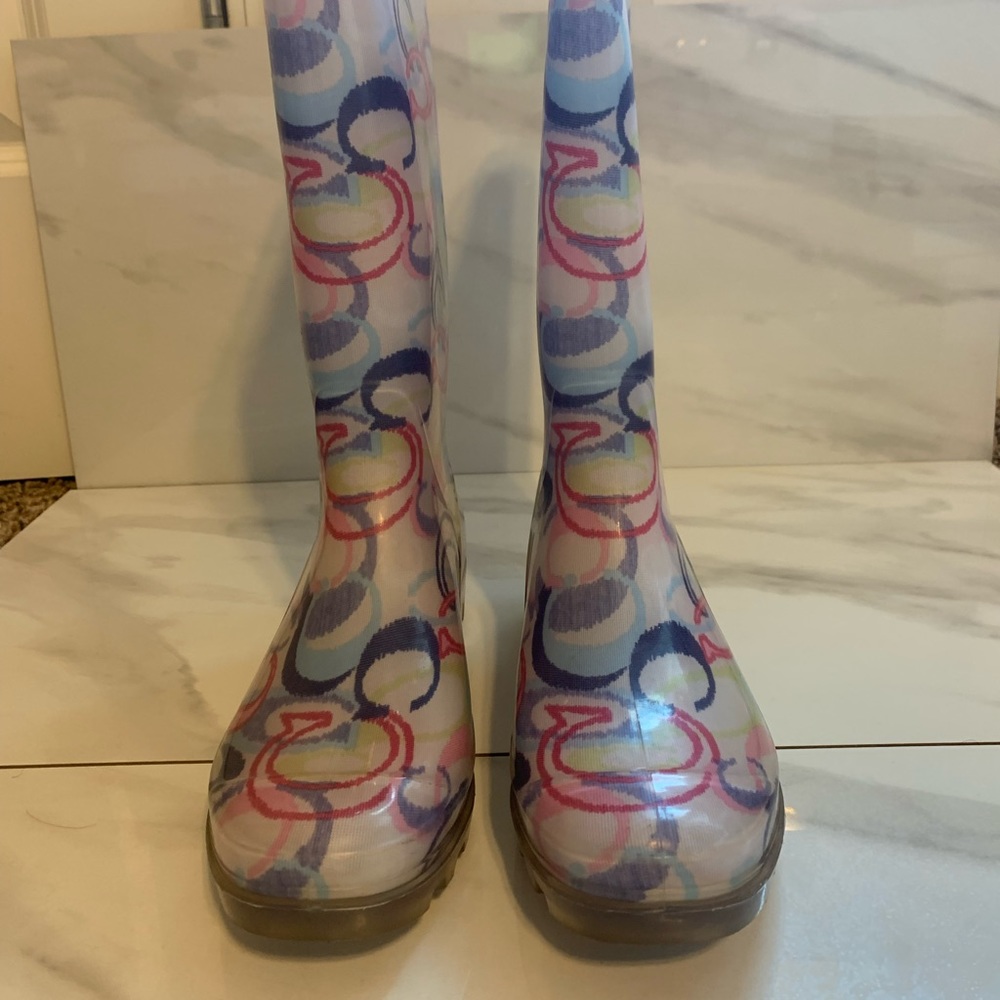 Multi Color Coach rain boots