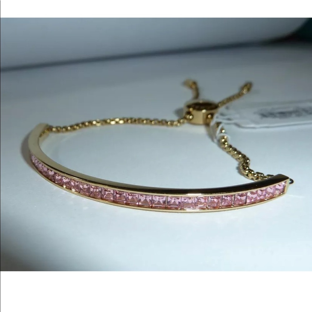 NWT Michael Kors BRILLIANCE Pink Bar Bracelet $115 - Picture 2 of 3