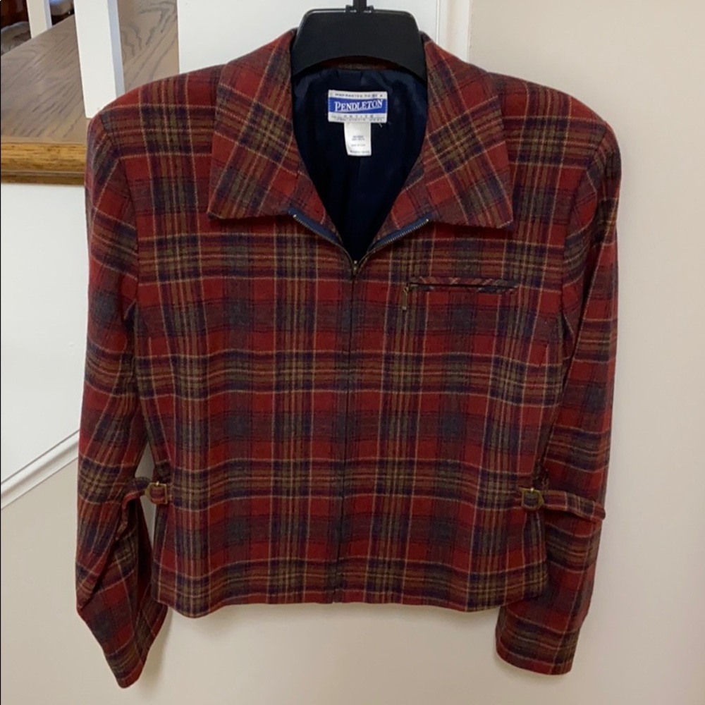 Pendleton 💯 wool plaid zip up jacket
