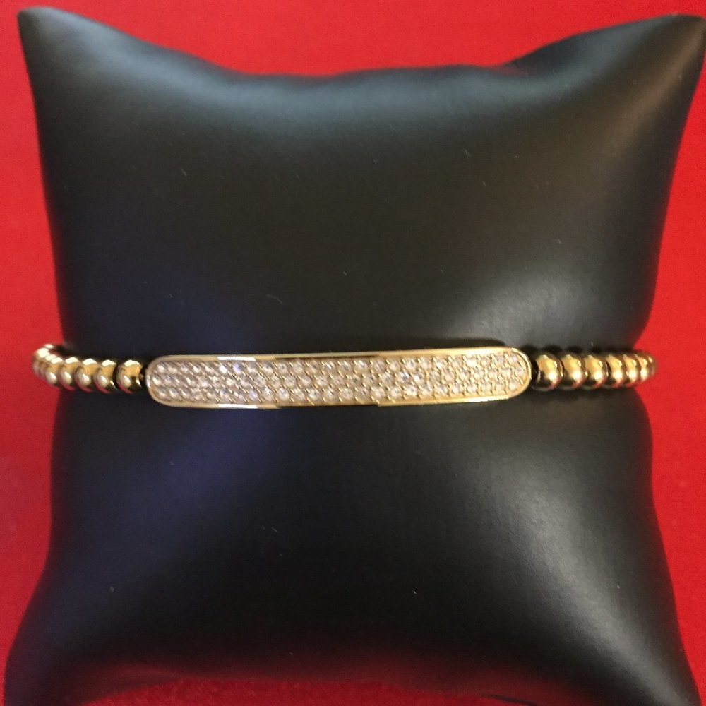 Michael Kors Gold Tone Pave Slider Bracelet