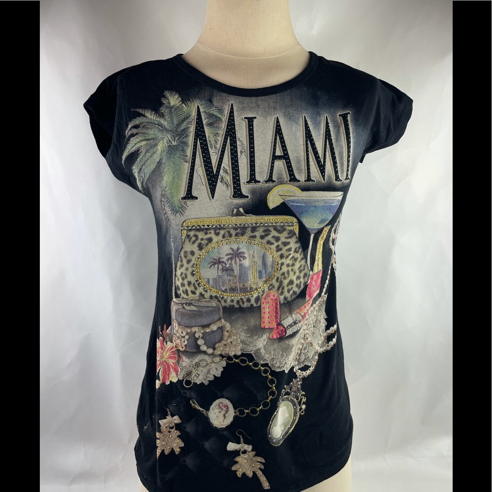 Robin Ruth Black Miami Embellished Top
