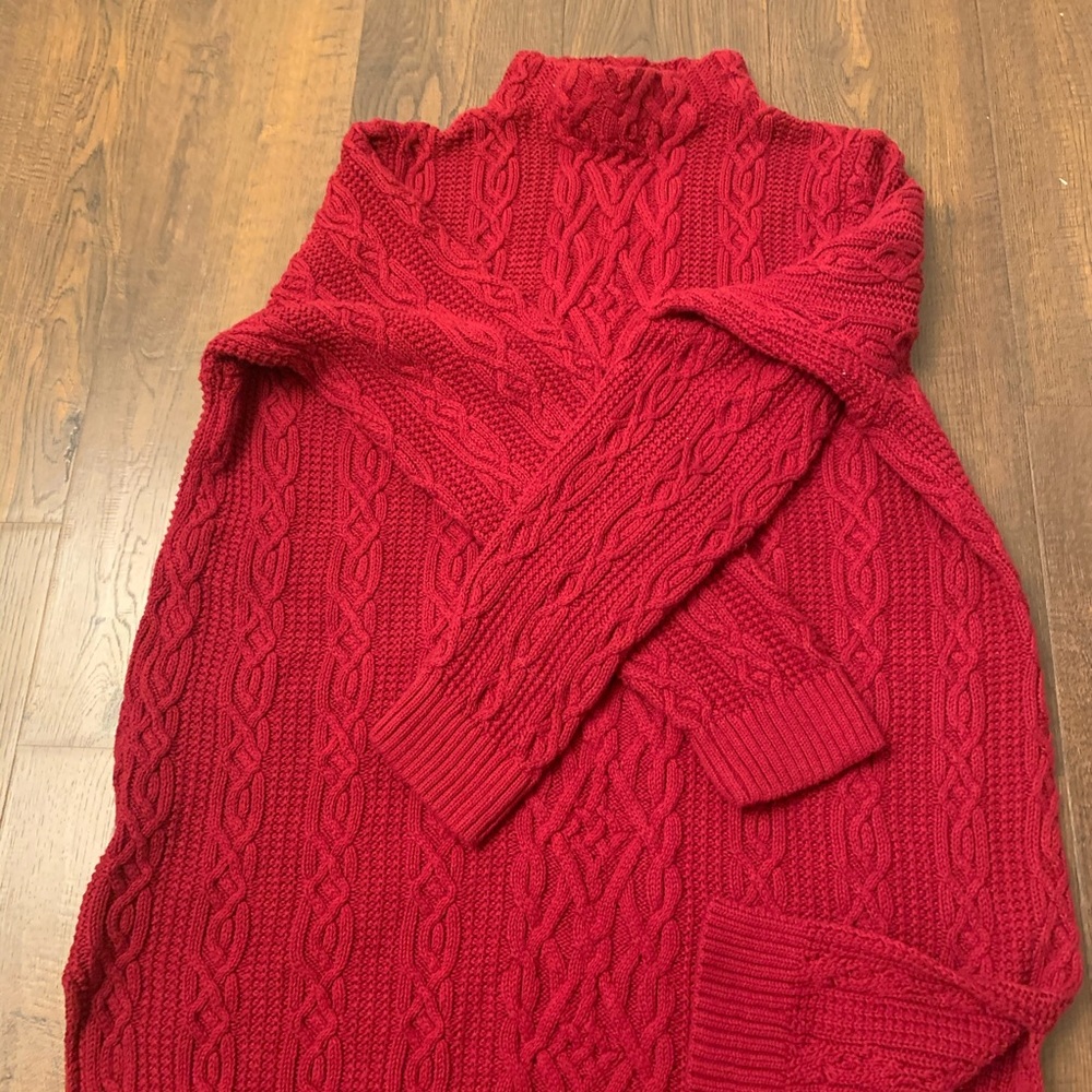 Cozy Cable Knit Jeanne Pierre Sweater Maroon XL - Picture 5 of 7