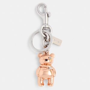 Coach Rosegold 3 D Bear Bag Charm / Key Chain with Star eye accent NWT 🐻⭐️🎁