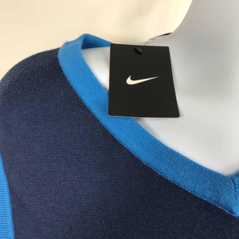 Nike Men’s Blue Knitted Vest Brand New Size L Wool Blend - Picture 4 of 8