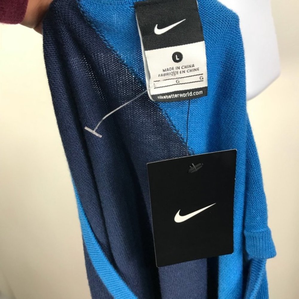 Nike Men’s Blue Knitted Vest Brand New Size L Wool Blend - Picture 3 of 8