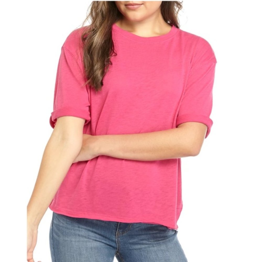 Free People Cassidy Shirt SMALL Pink Magenta 3211