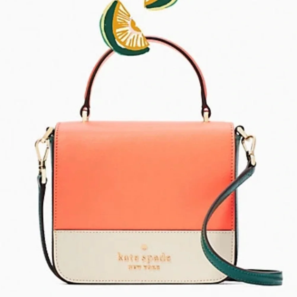 NWT-Kate Spade-SET-Staci Square Crossbody & Card Holder-Melon Ball-$378 - Picture 13 of 16