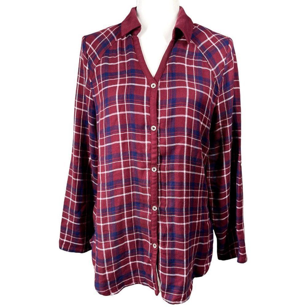 By Anthropologie Lounge Plaid Flannel Shirt - Picture 2 of 7