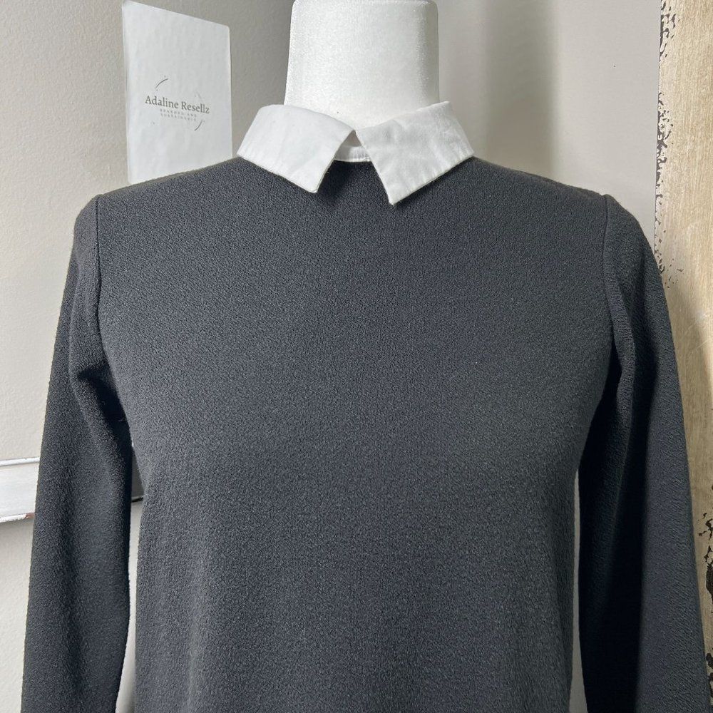ZARA Trafaluc Peter Pan Collared Black Dress Size Small - Picture 2 of 4