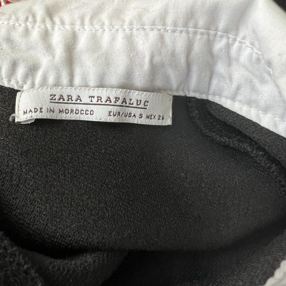 ZARA Trafaluc Peter Pan Collared Black Dress Size Small - Picture 4 of 4