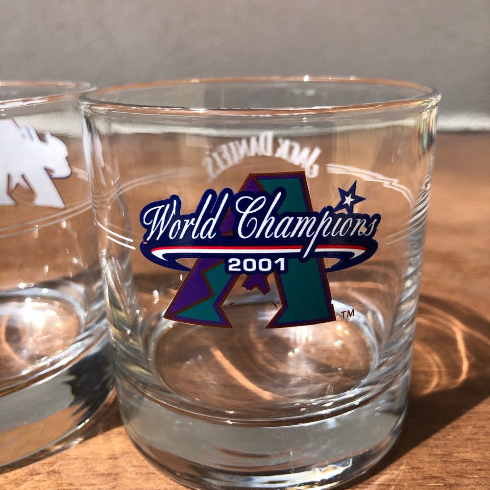 Jack Daniel's Arizona Diamondbacks World Champions 2001 Rocks Glass x4