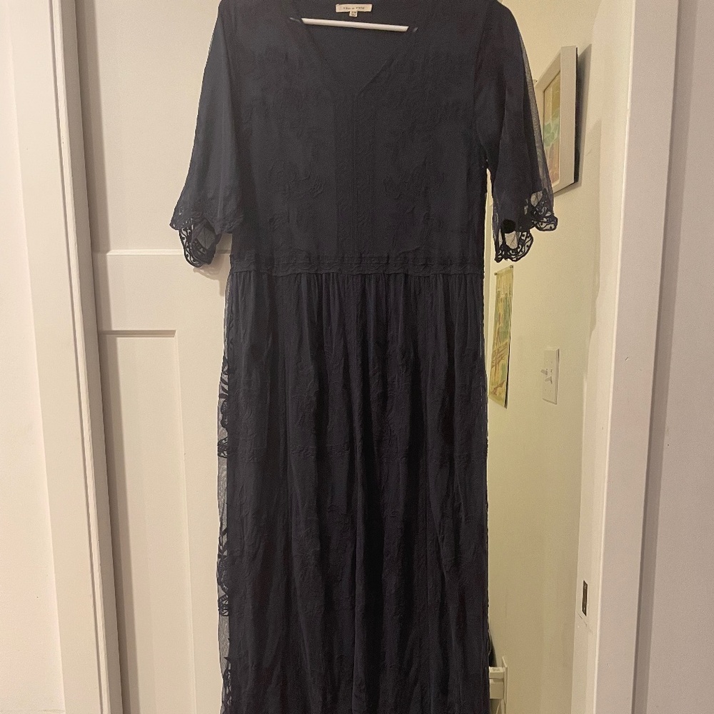 S/M Pinkblush Maternity Lace Maxi Dress