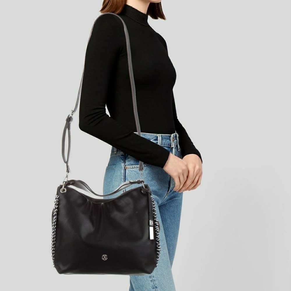 NEW Christian Lacroix Hobo Tote Leather Handbag