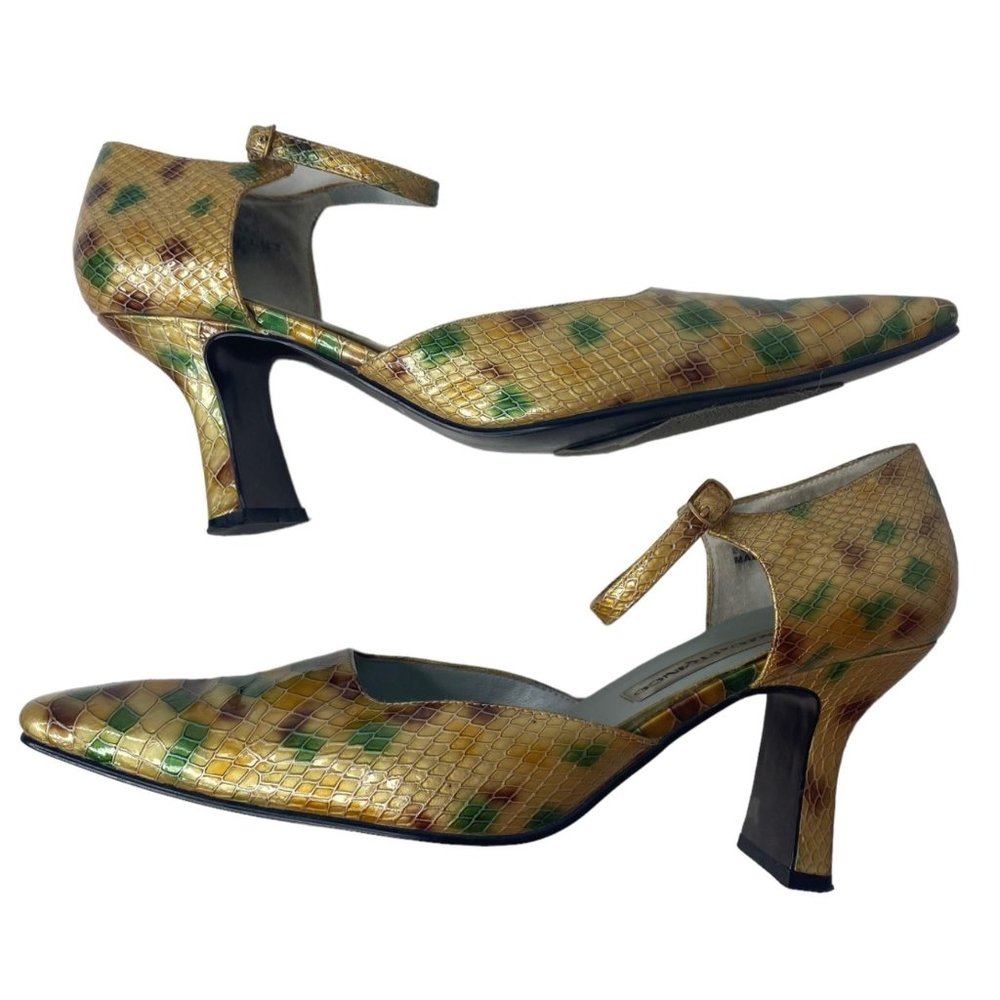 Monzo & Franco Multi Color Snake Skin Look Pointed Toe Pumps Size 8.5M
