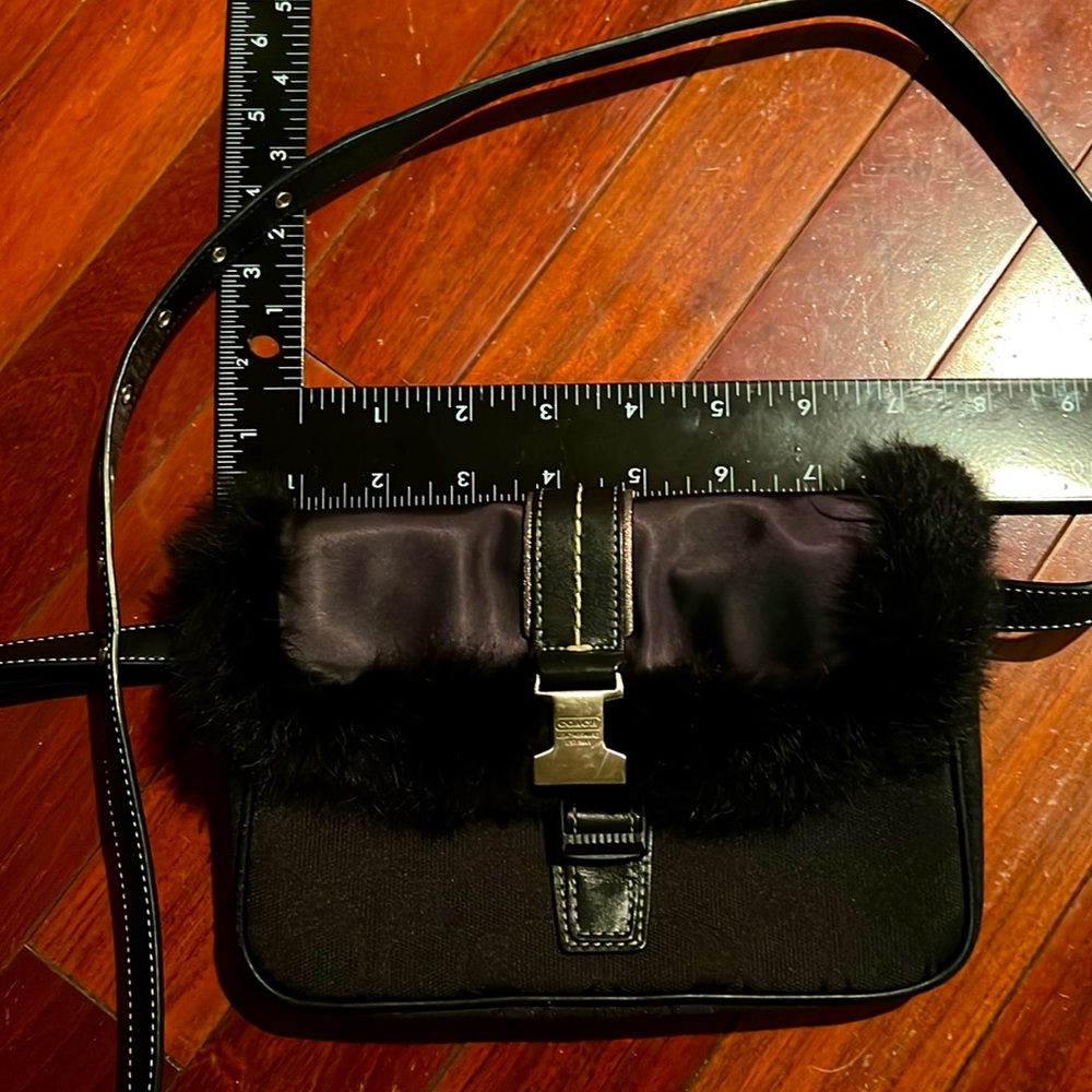 Coach black fur trim Fanny pack/belt bag