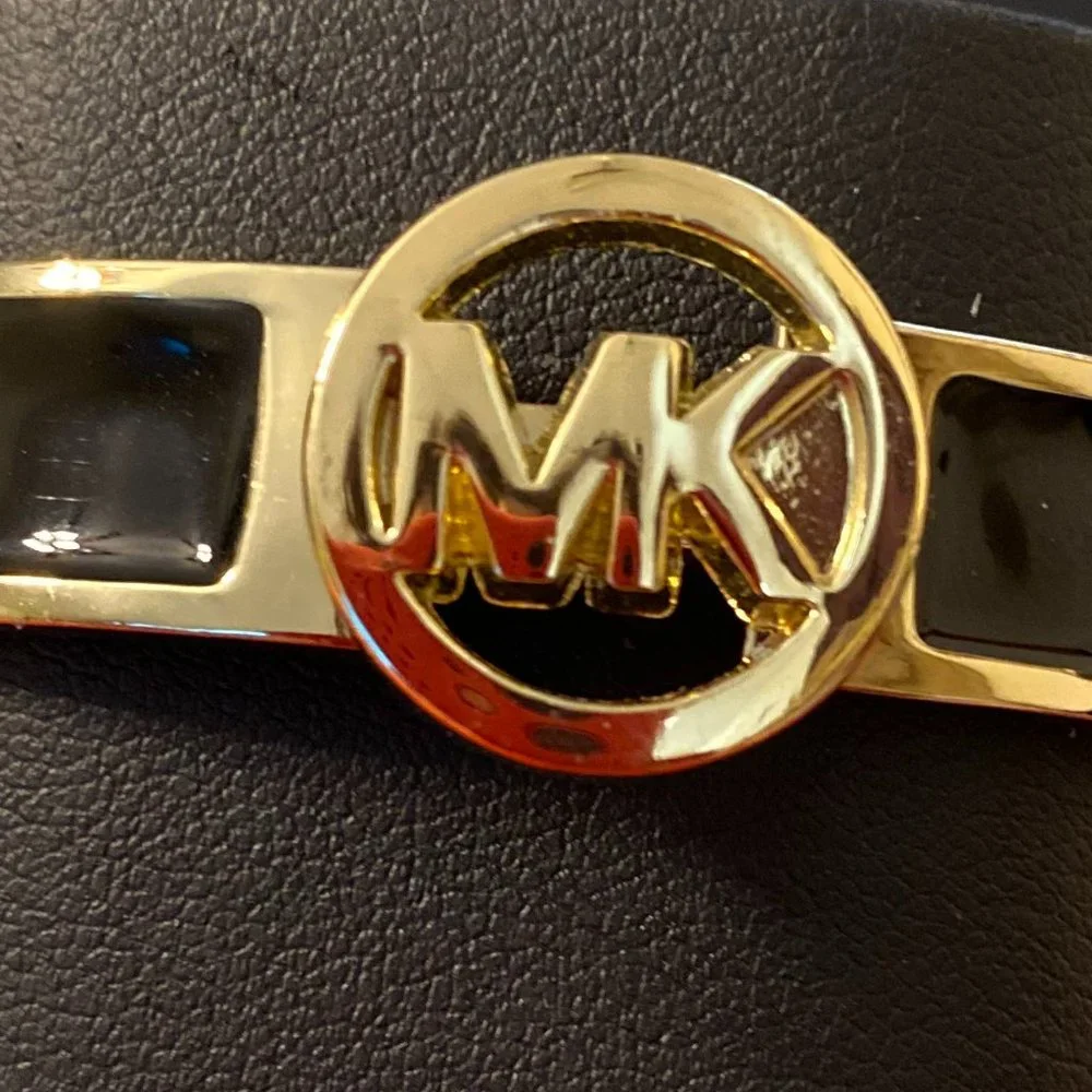 Michael Kors Hinged Black MK logo Bracelet - Picture 2 of 2