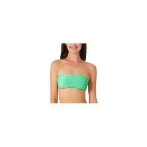 California Waves Metallic Shine Bandeau Bikini Top In Mint - S