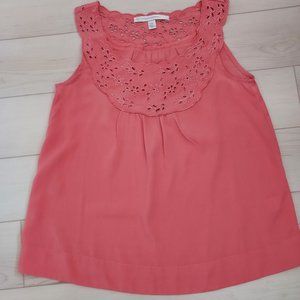 Lauren Conrad pink eyelet tank xxs