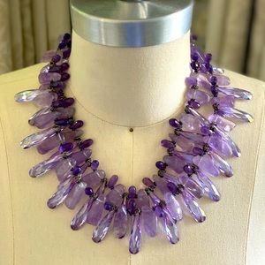 Stunning Purple & Lavender Graduated Amethyst Large Necklace