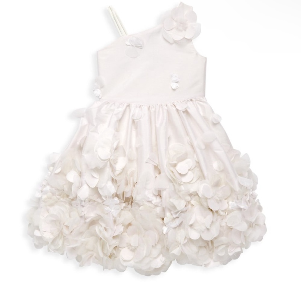 Marchesa Notte little girl floral white flare dress