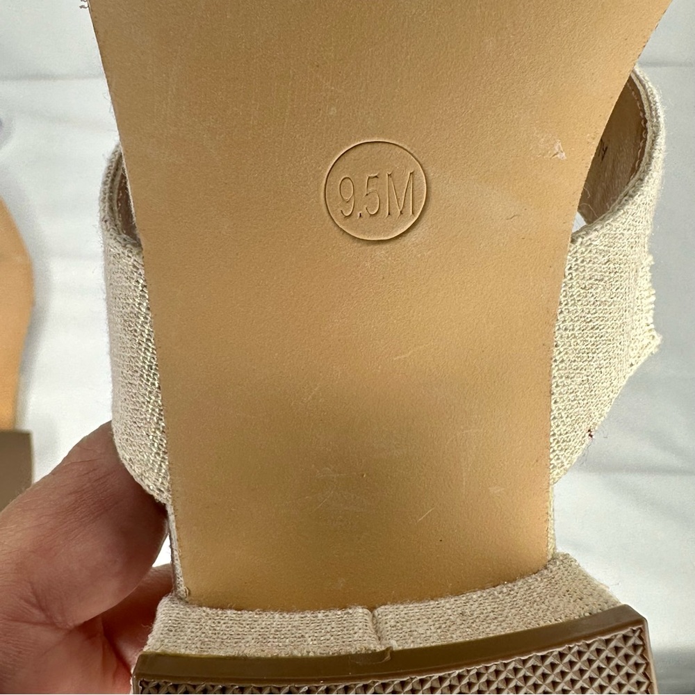 NWT Joie Nolita Linen Cream Wide Strap Sandals Size 9.5 - Picture 9 of 11