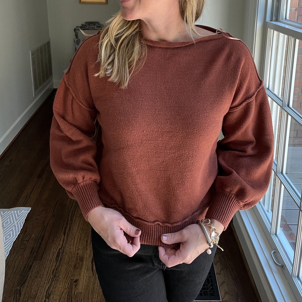 Burnt Orange / Rusty Brown Boutique Sweater - Picture 5 of 12