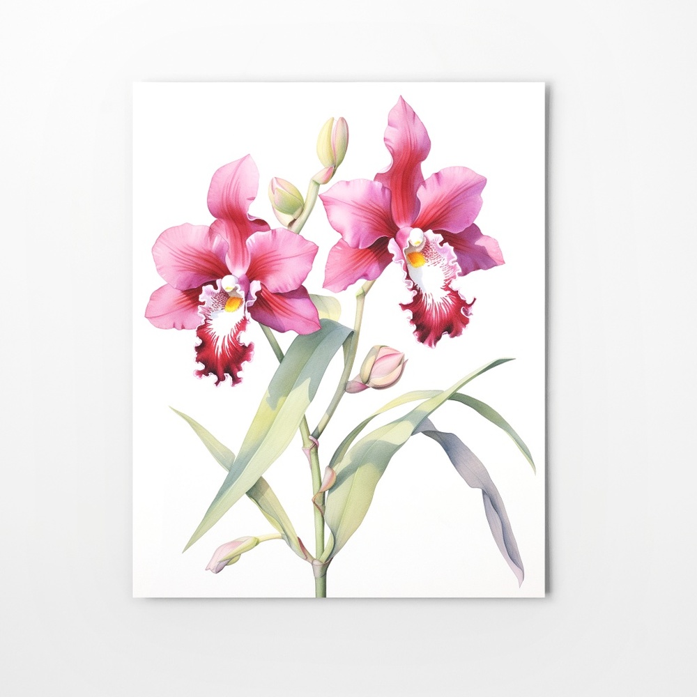 Watercolor Orchids Wall Art Illustration Print Poster Unframed - Picture 6 of 6