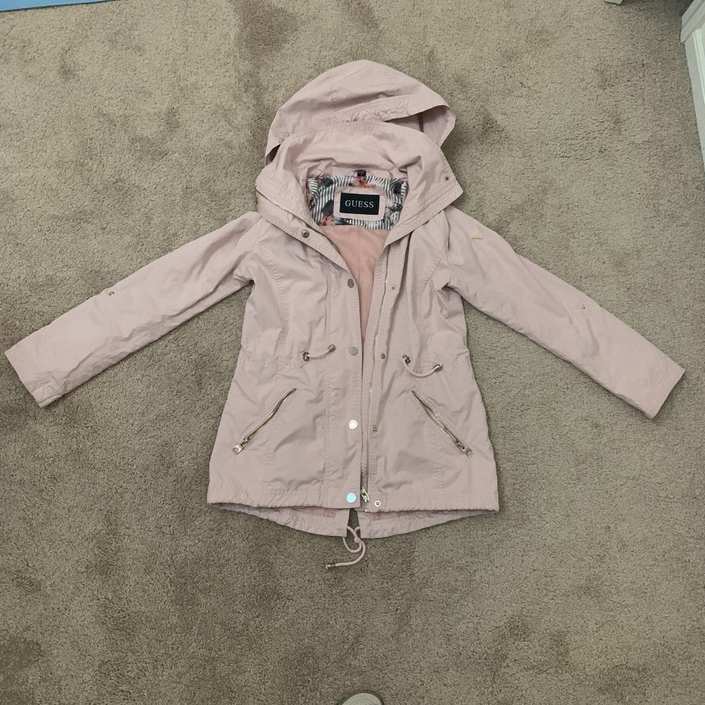 Guess Pink Trench Rain Anorak Coat XS - Picture 2 of 5