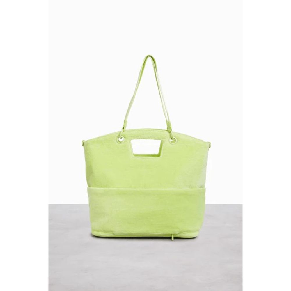 NWT BEIS Terry Tote in Citron Neon Green