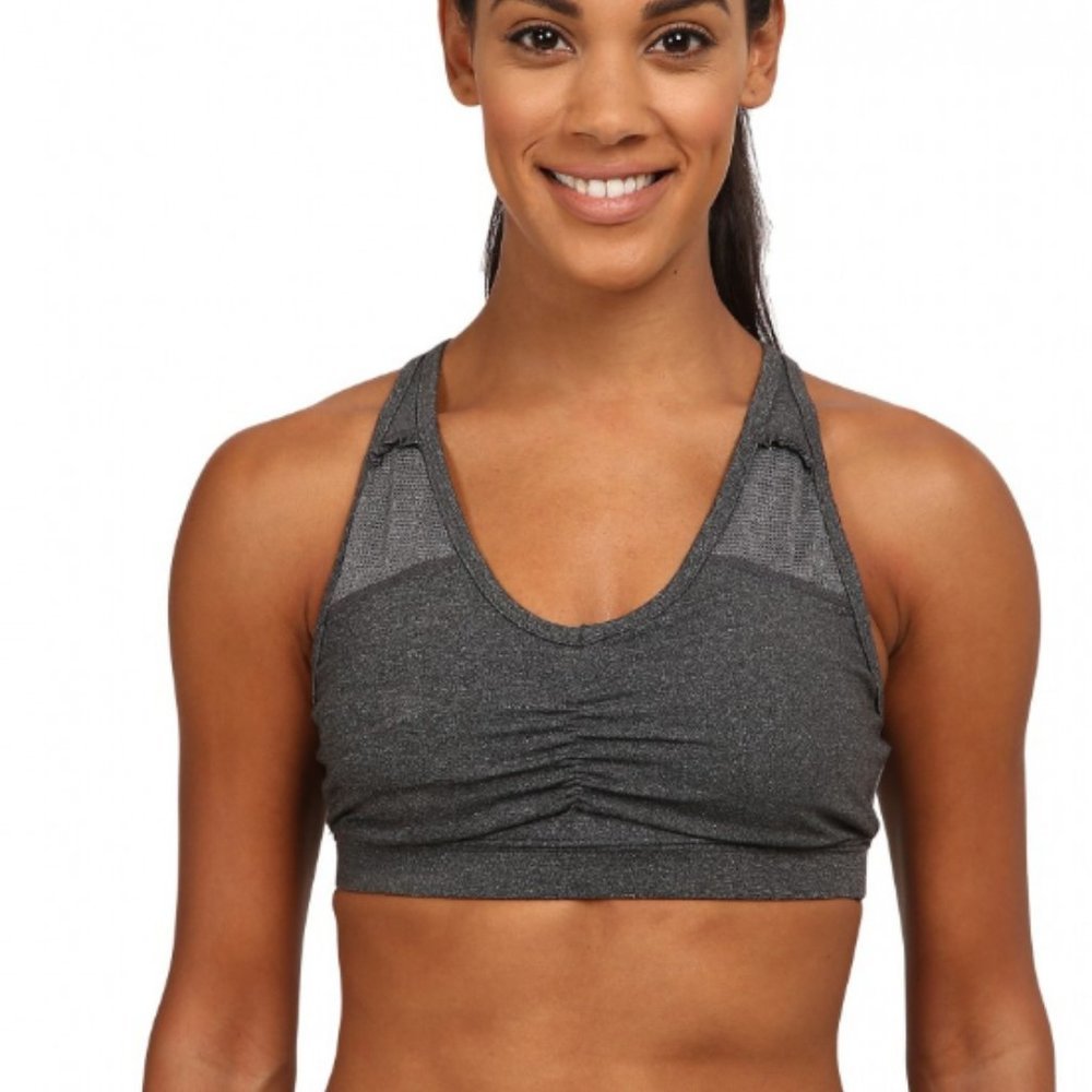 Soybu Active Uplift Ruffle Gray Ruffle Sports Bra
