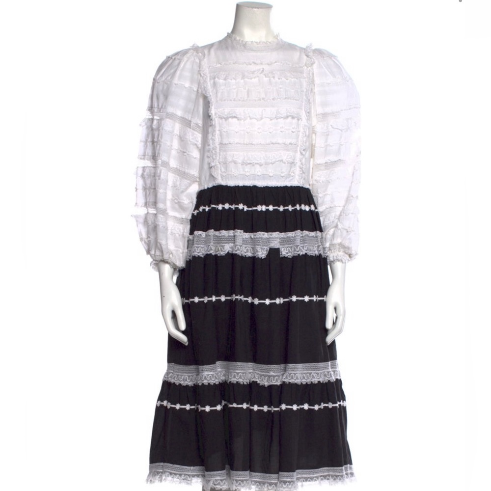 Ulla Johnson white black Charline lace dress A-line
