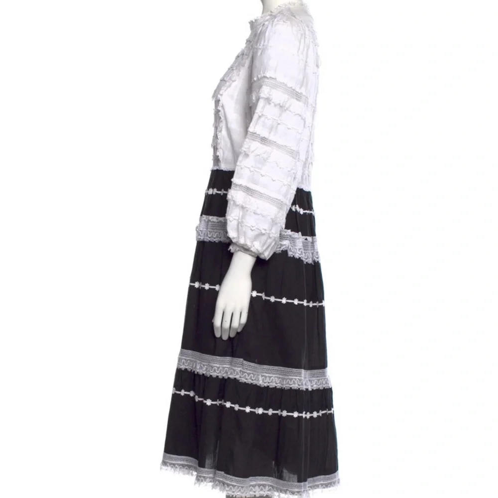 Ulla Johnson white black Charline lace dress A-line - Picture 4 of 12