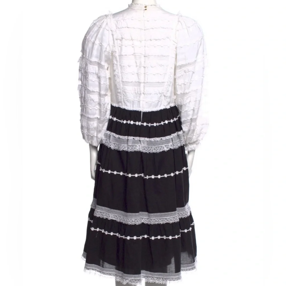 Ulla Johnson white black Charline lace dress A-line - Picture 5 of 12