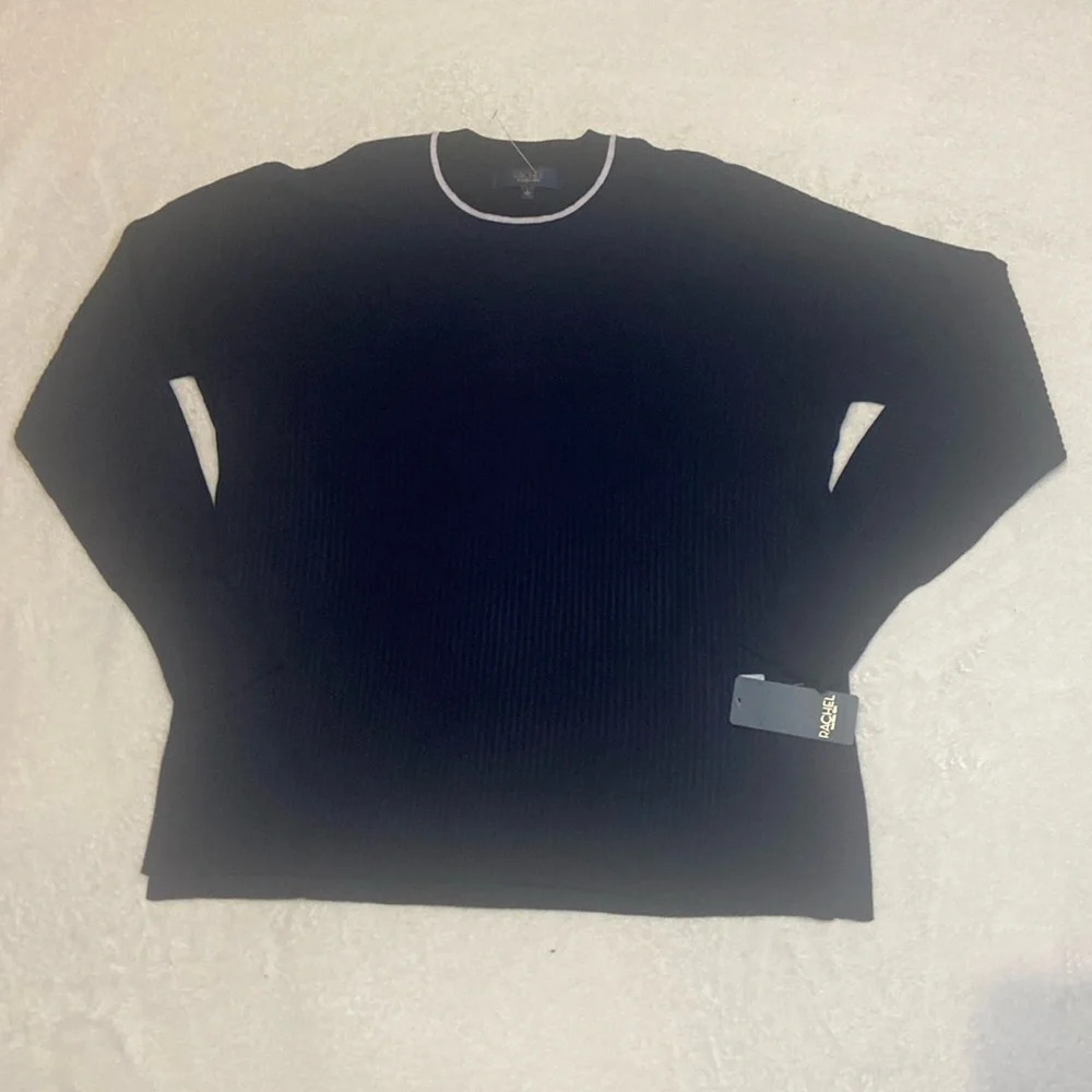 RACHEL RACHEL ROY Size L NWT Navy Ribbed Knit Sweater - Picture 1 of 11