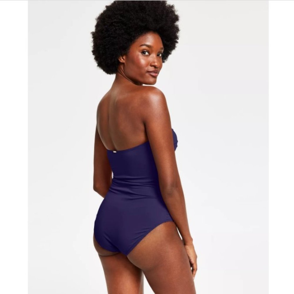 ANNE COLE Front-shirred Bandeau One-piece Swimsuit NEW WITH TAGS! - Picture 4 of 15