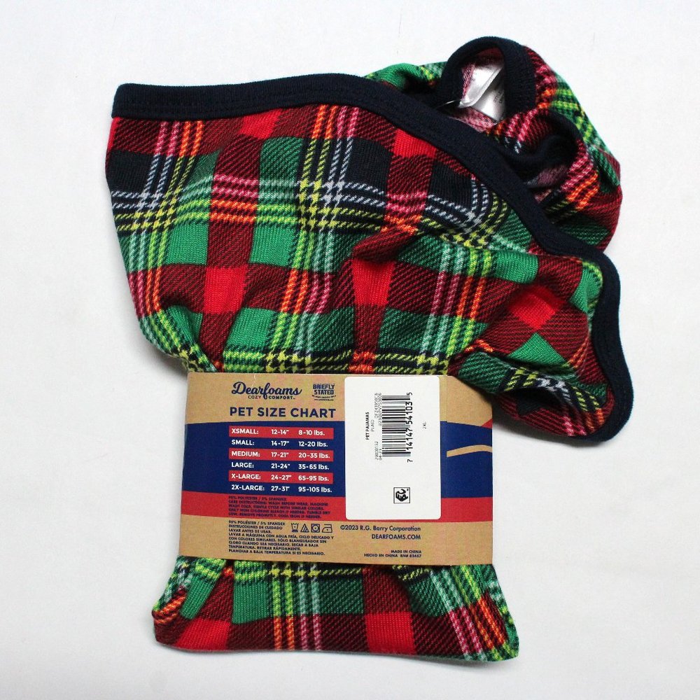 Dearfoams Cozy Comfort Size 2XL Plaid Pet Pajamas - Picture 2 of 7