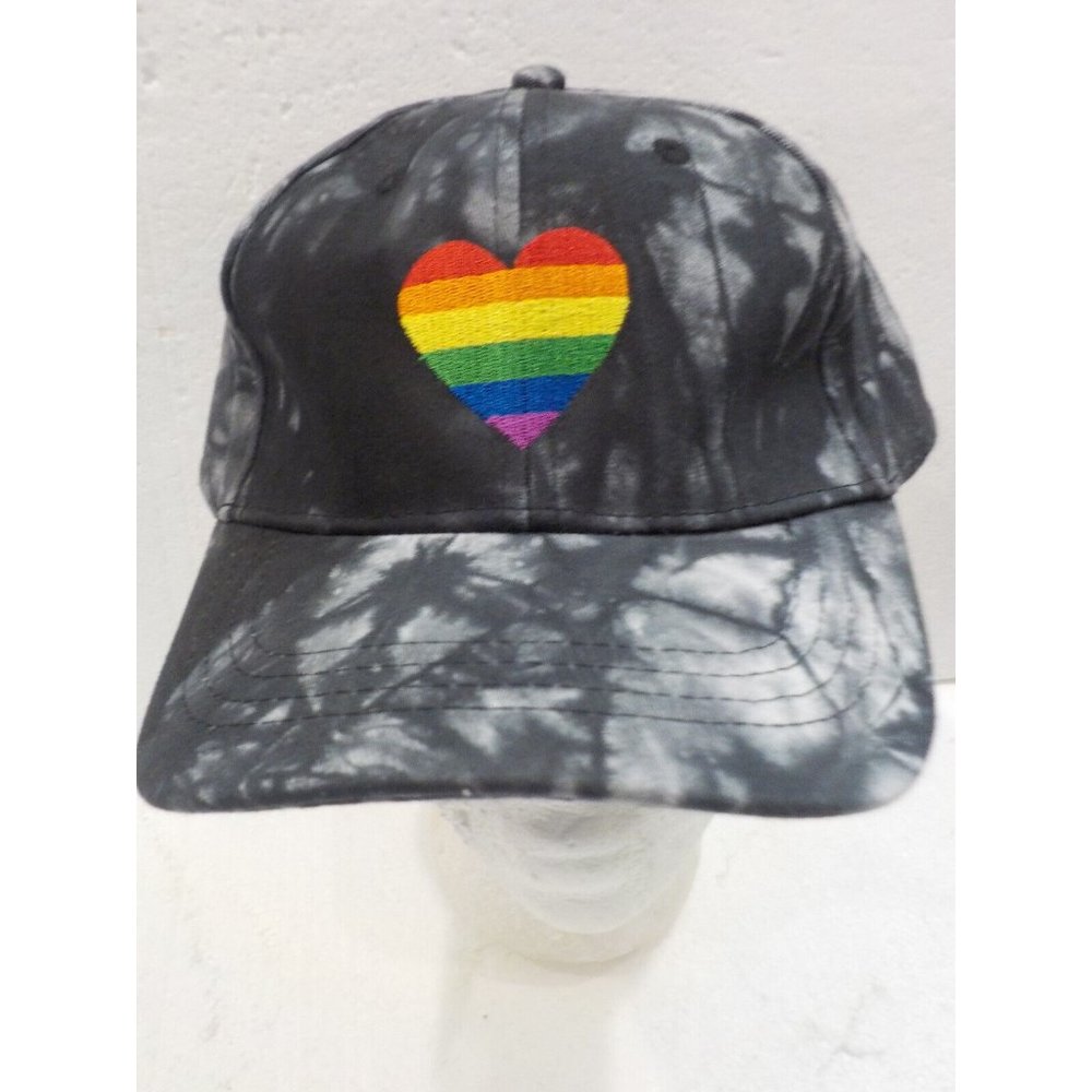 Sally Hansen Rainbow Pride Unisex Embroidered Black Gray Tie Dye Hat Ball Cap