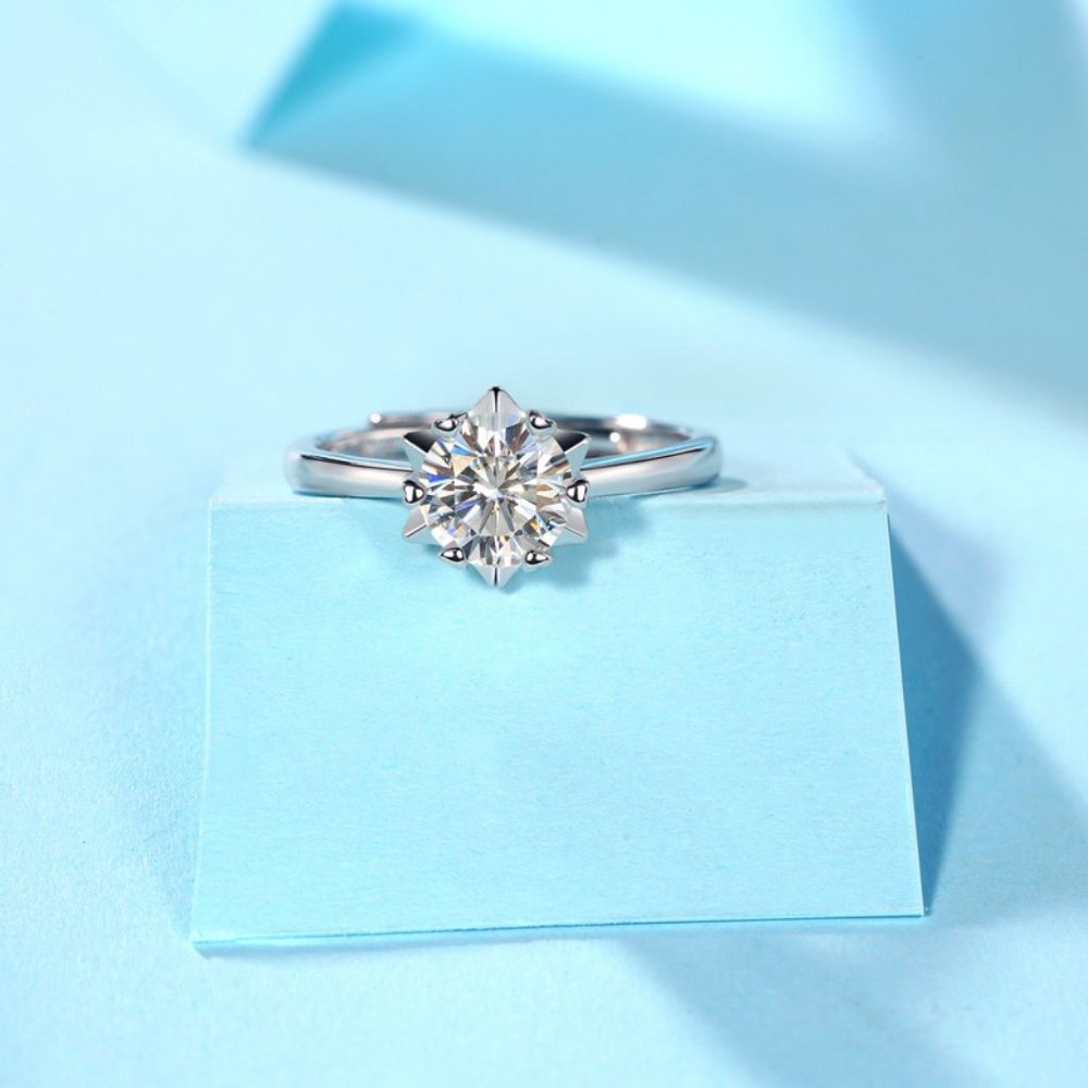 Certified 3ct. t.w. Moissanite Diamond Engagement Ring NEW - Picture 4 of 10